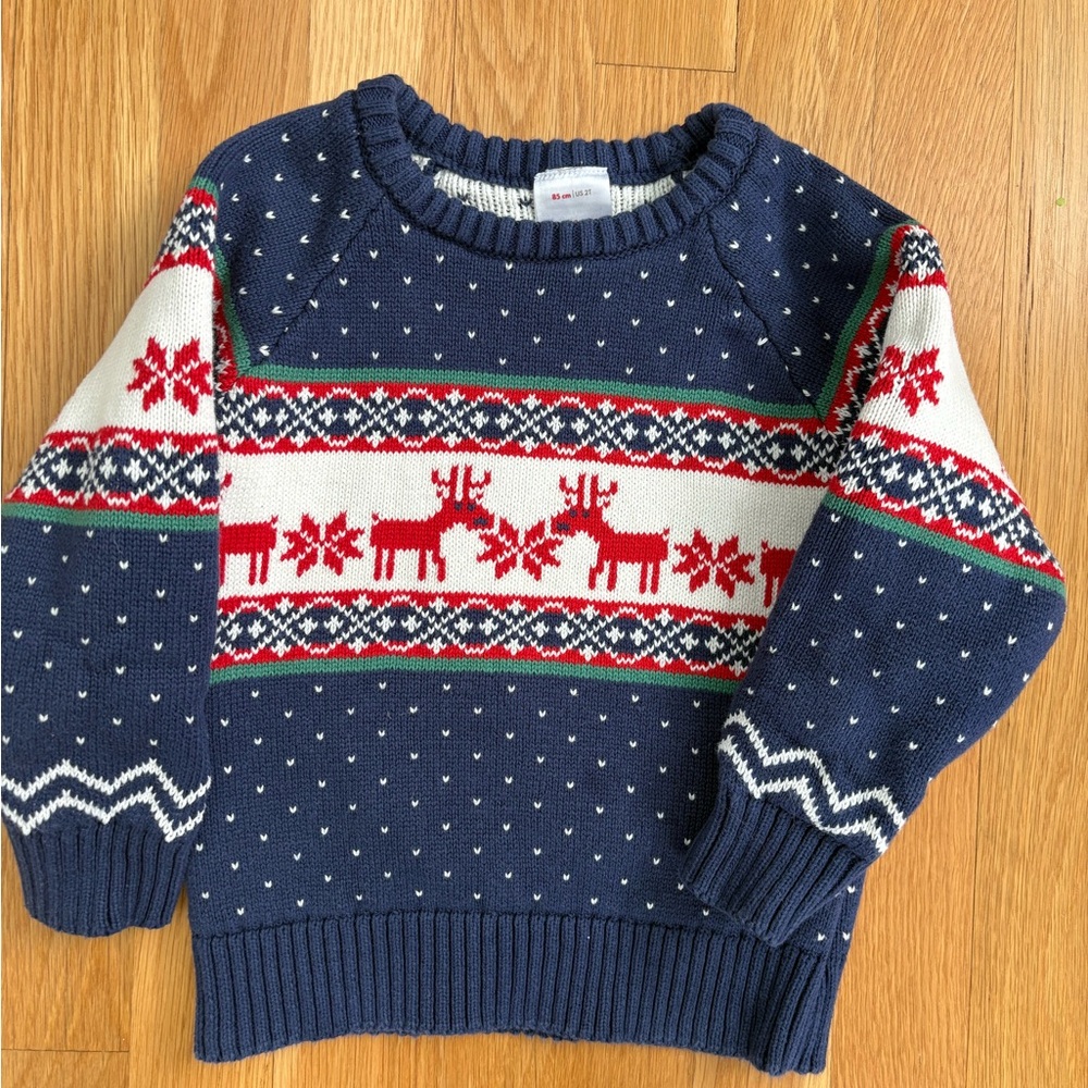 Hanna Andersson Navy and White Knit Sweater